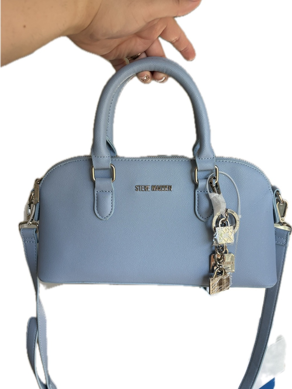Steve Madden Powder Blue Dome Satchel with Charm